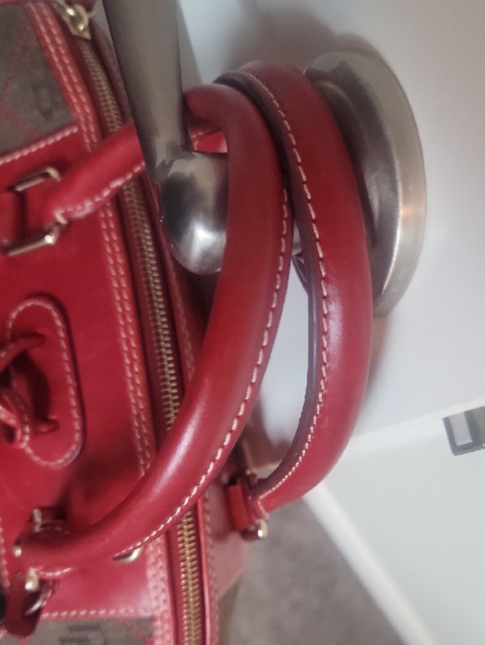 Dooney & Bourke Satchel with Red Leather Trim - Picture 5 of 11
